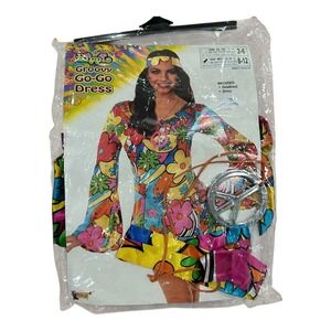 Hippie Generation Groovy Go-go Dress Costume Adult One Size Up‎ To 8-12